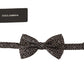Elegant Black and White Silk Bow Tie