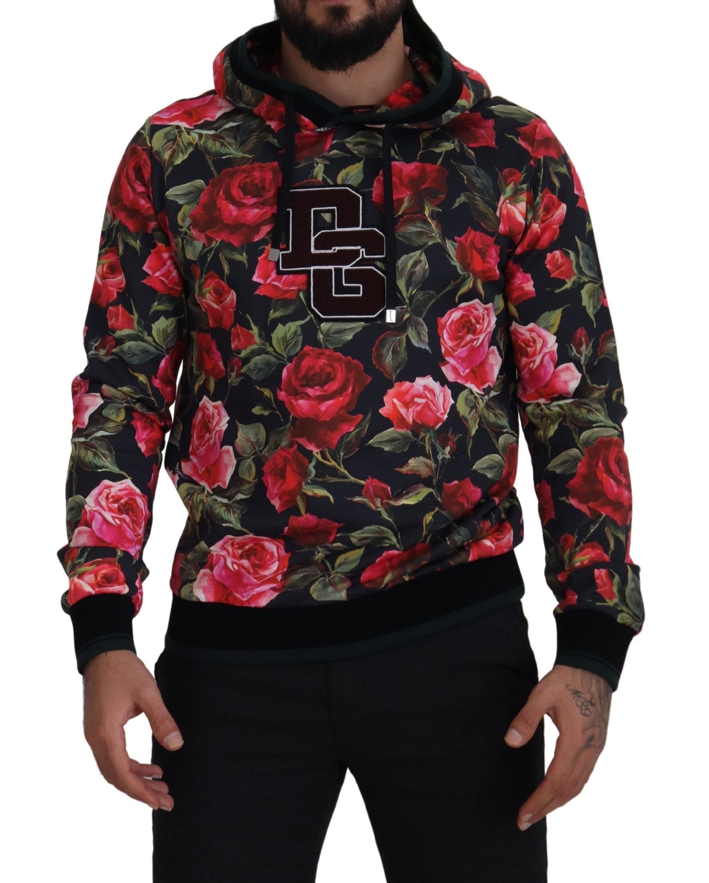 Multicolor Floral Cotton Hooded Sweater