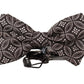 Elegant Black and White Silk Bow Tie