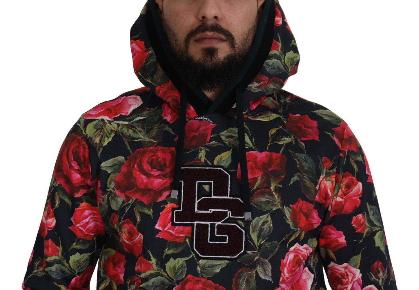 Multicolor Floral Cotton Hooded Sweater