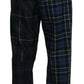 Multicolor Checkered Wool Men Jogger Pants