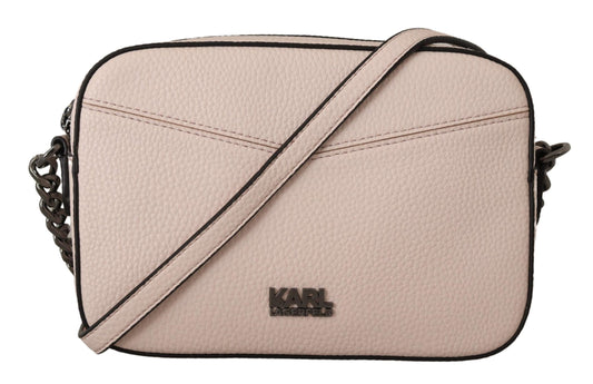 Chic Mauve Light Pink Leather Camera Bag