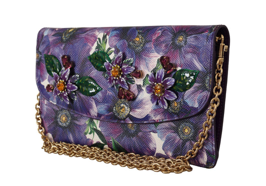 Elegant Purple Leather Shoulder Bag