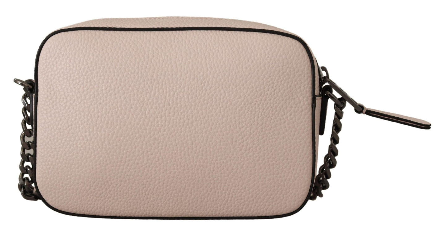 Chic Mauve Light Pink Leather Camera Bag