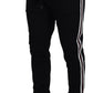 Black DG Print Mens Jogger Pants