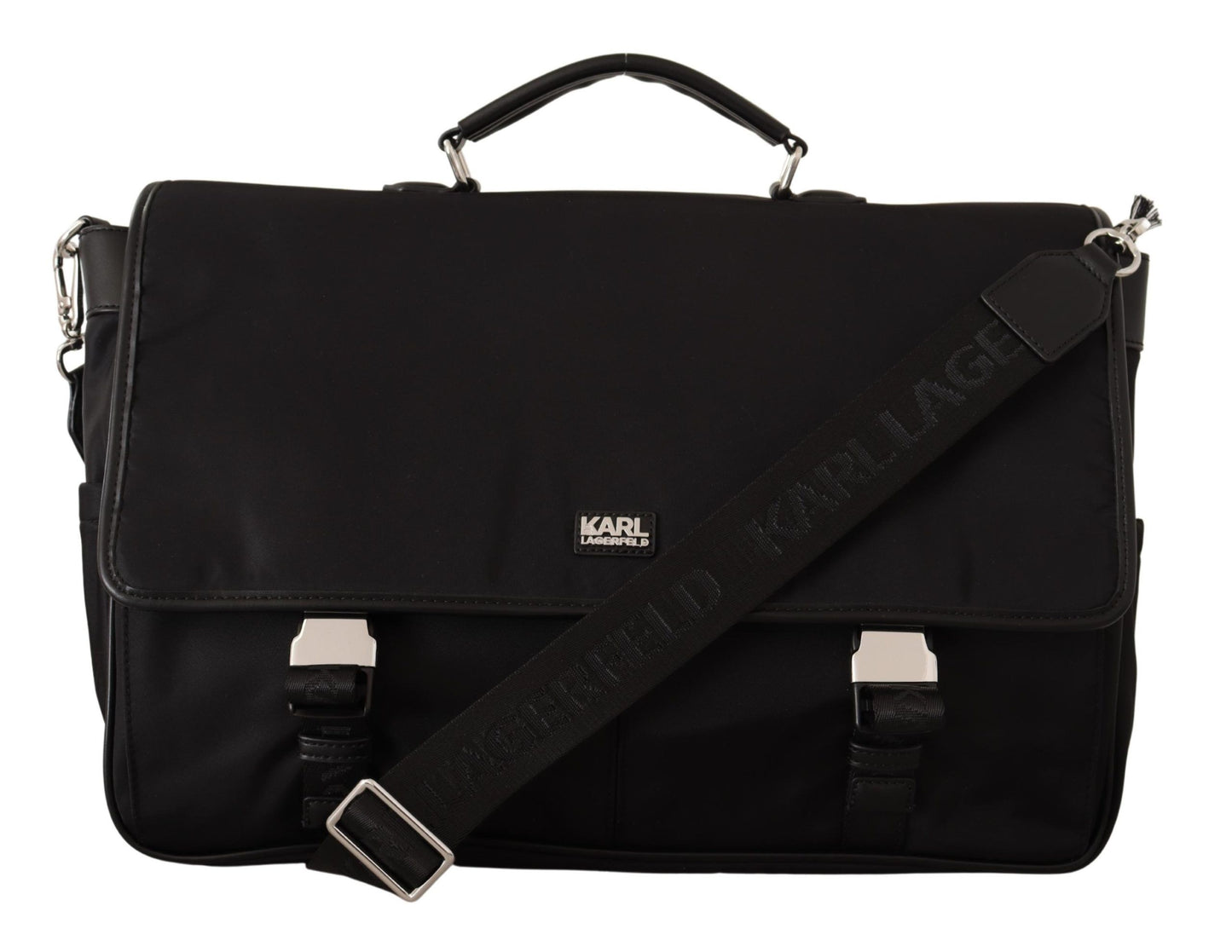 Sleek Black Designer Nylon Briefcase