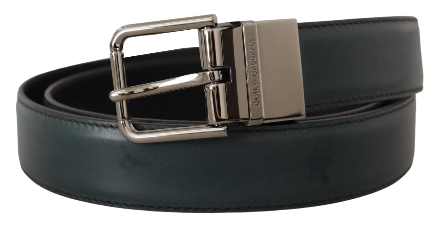 Chic Dark Green Leather Belt