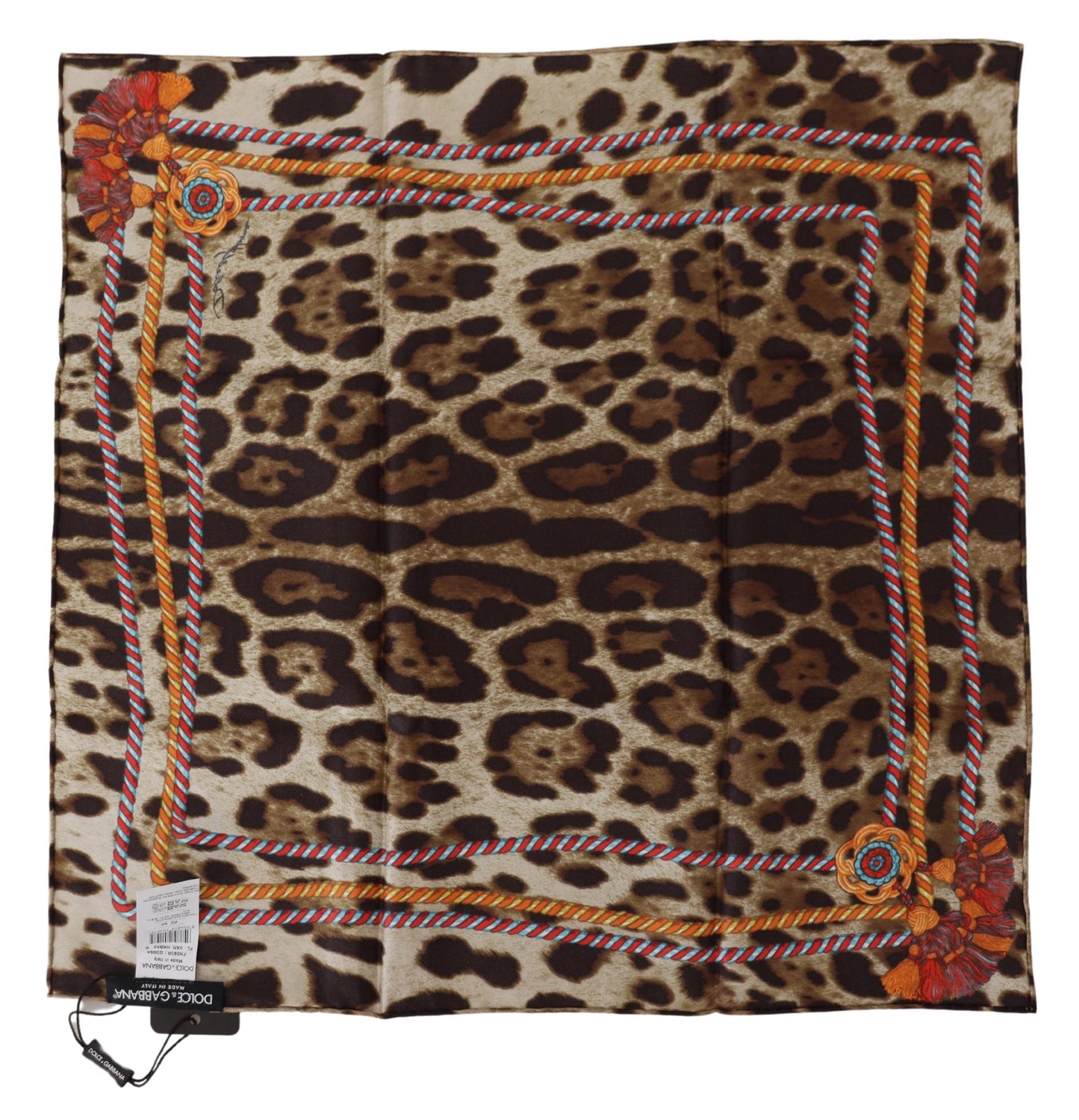 Elegant Leopard Silk Square Scarf