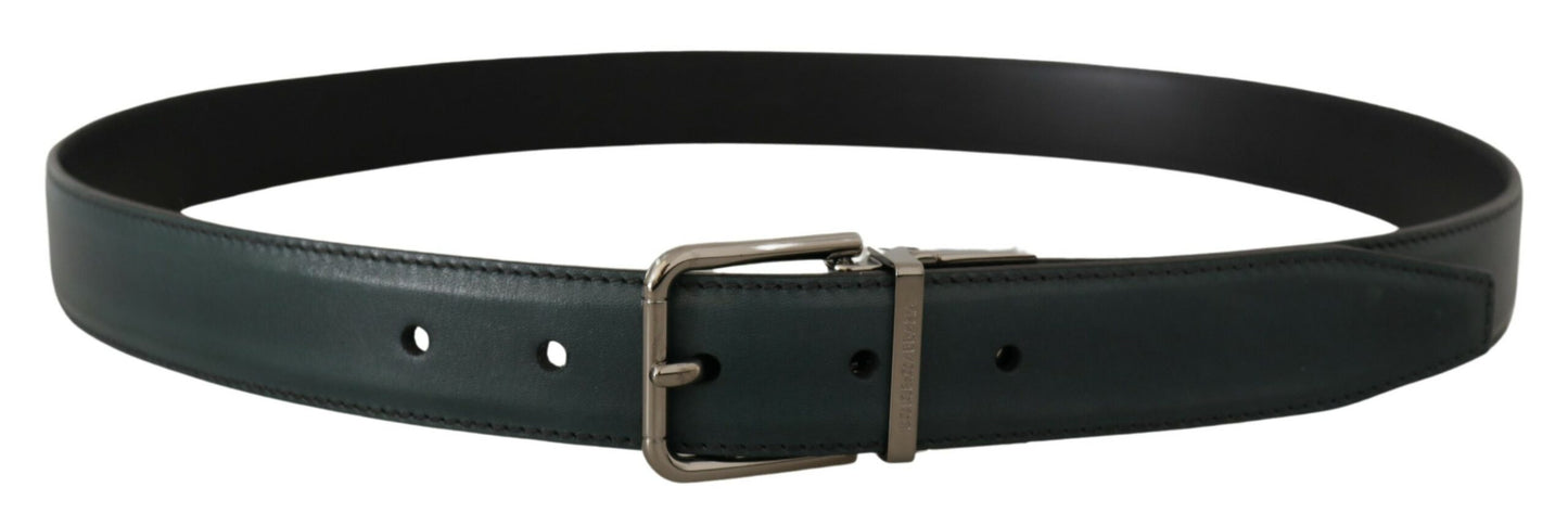 Chic Dark Green Leather Belt