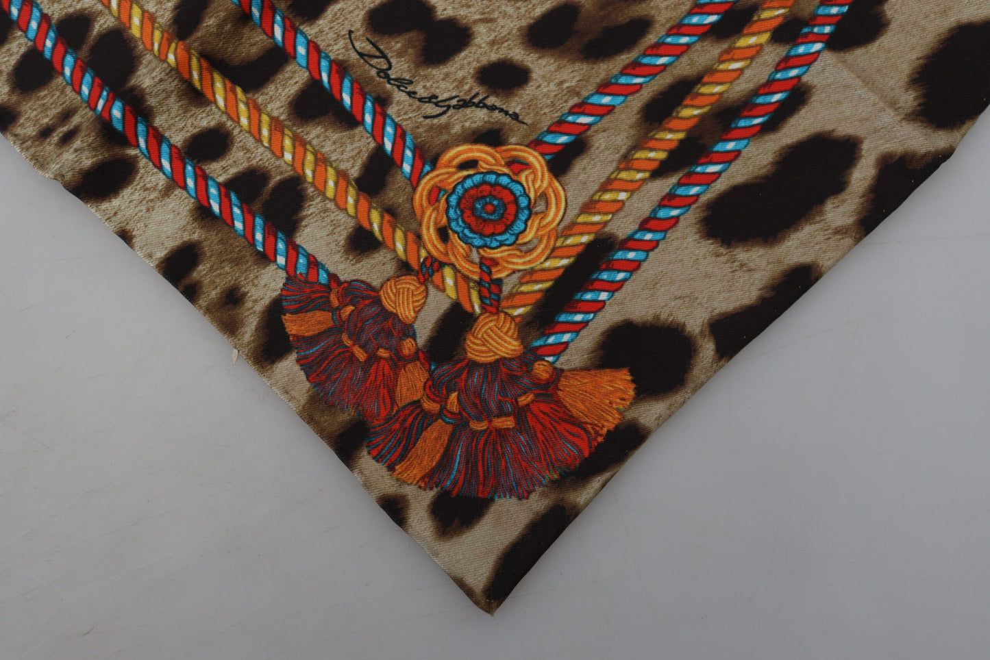 Elegant Leopard Silk Square Scarf