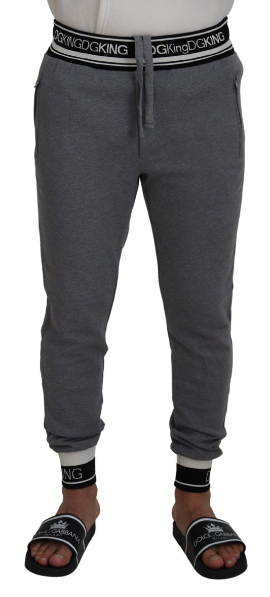 Gray Cotton Men Jogger  Pants