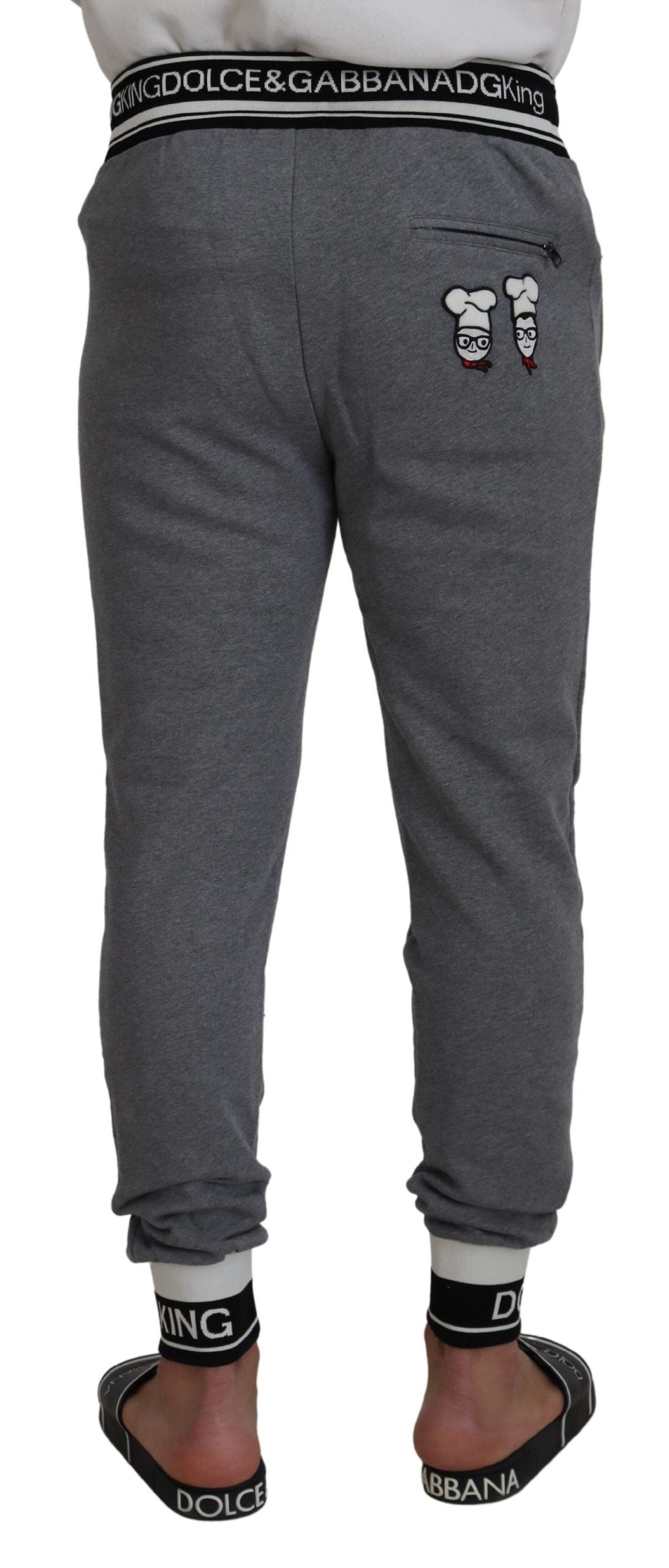 Gray Cotton Men Jogger  Pants