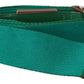 Green Cotton Silver Logo Metal Buckle Waist Belt