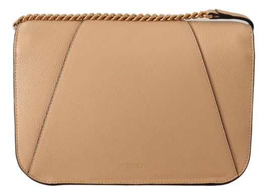 Elegant Nude Leather Crossbody Bag