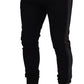 Black Wool Horseshoe Jogger Pants