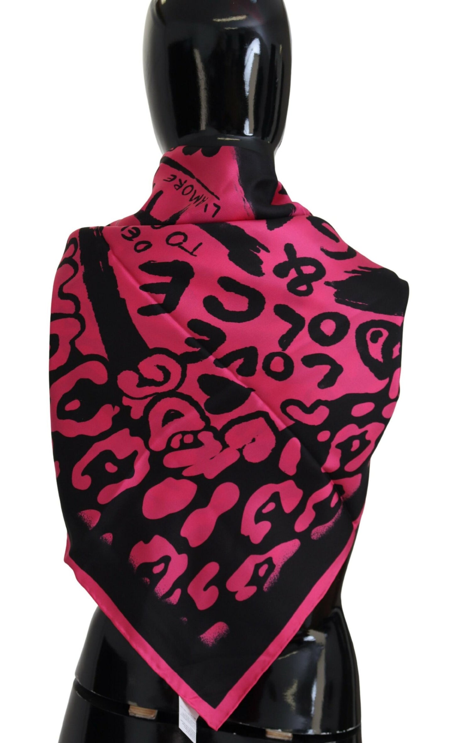 Elegant Pink Silk Square Scarf