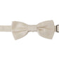 Elegant Off White Silk Bow Tie