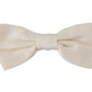 Elegant Off White Silk Bow Tie