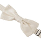 Elegant Off White Silk Bow Tie
