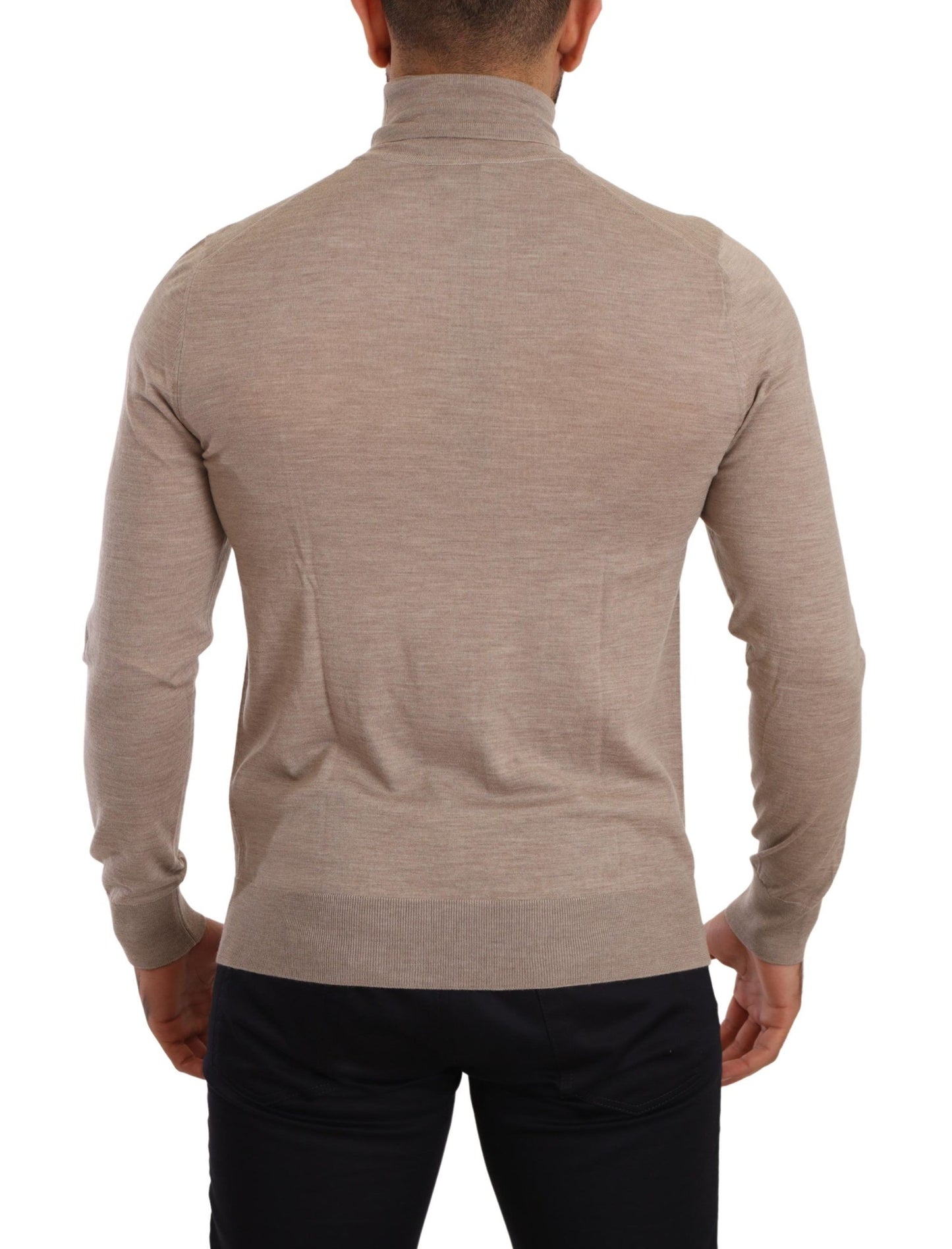 Timeless Beige Wool Turtleneck Sweater