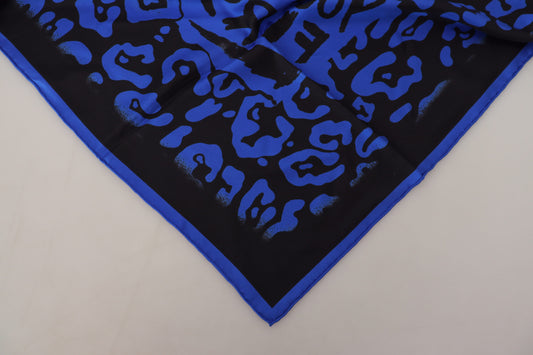 Elegant Silk Square Scarf in Royal Blue