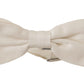 Elegant Off White Silk Bow Tie