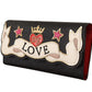Chic Continental Black Leather Wallet