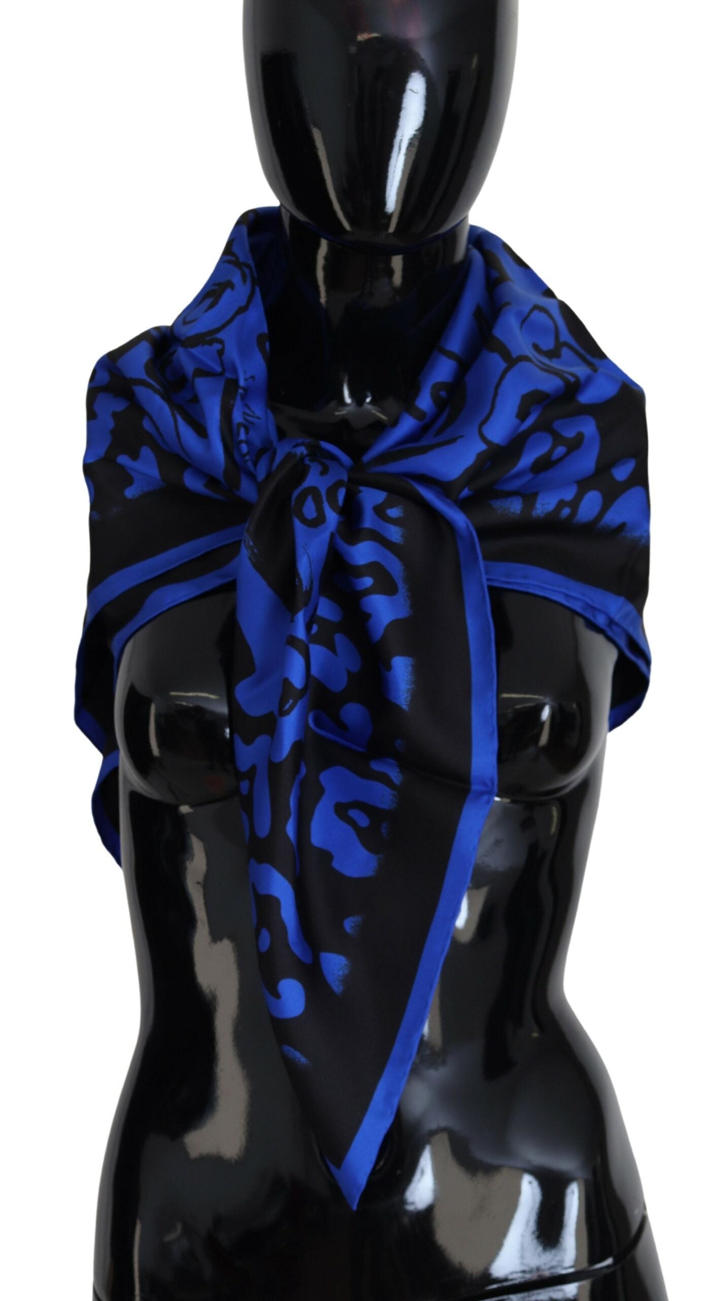 Elegant Silk Square Scarf in Royal Blue