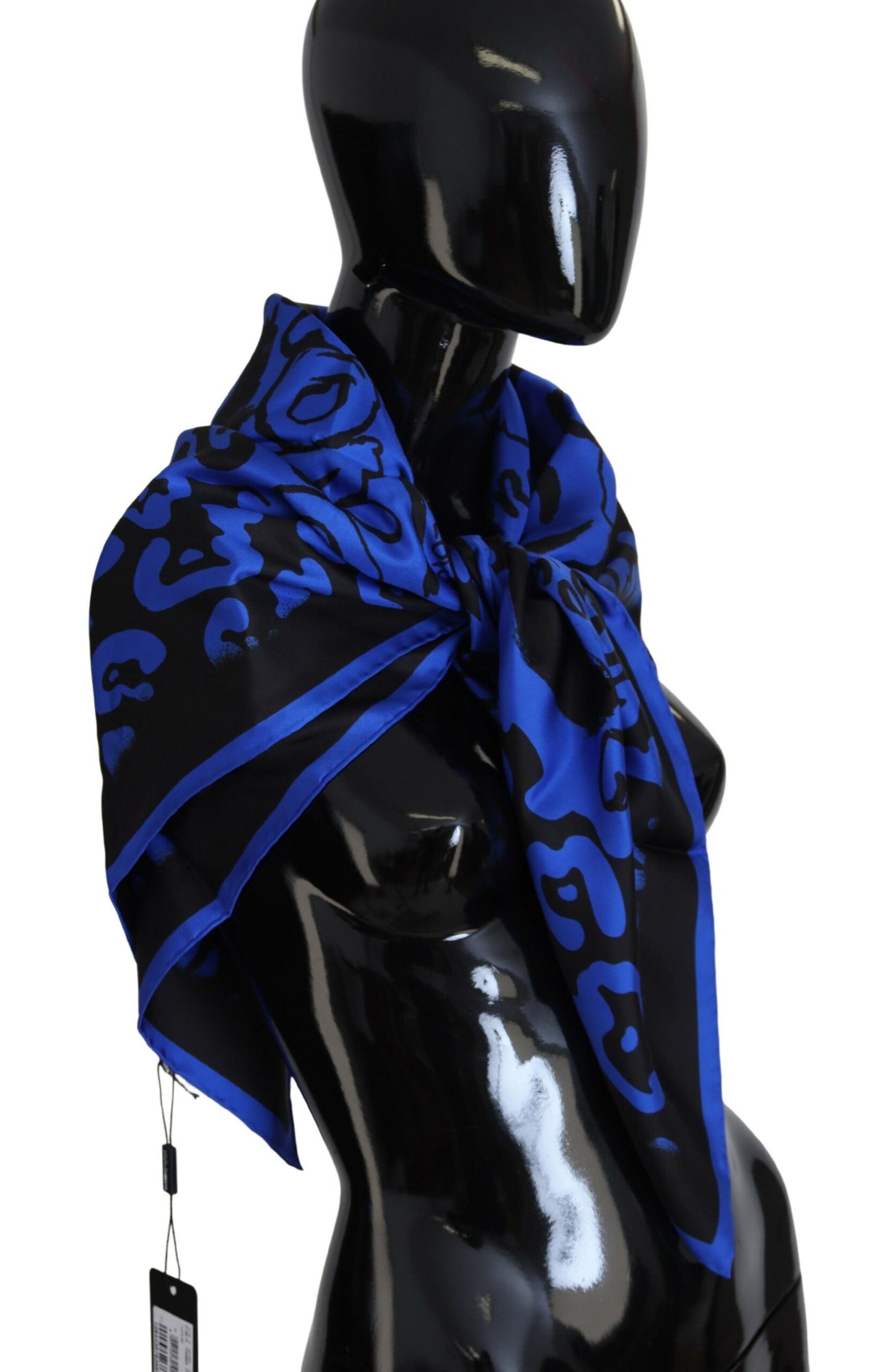 Elegant Silk Square Scarf in Royal Blue