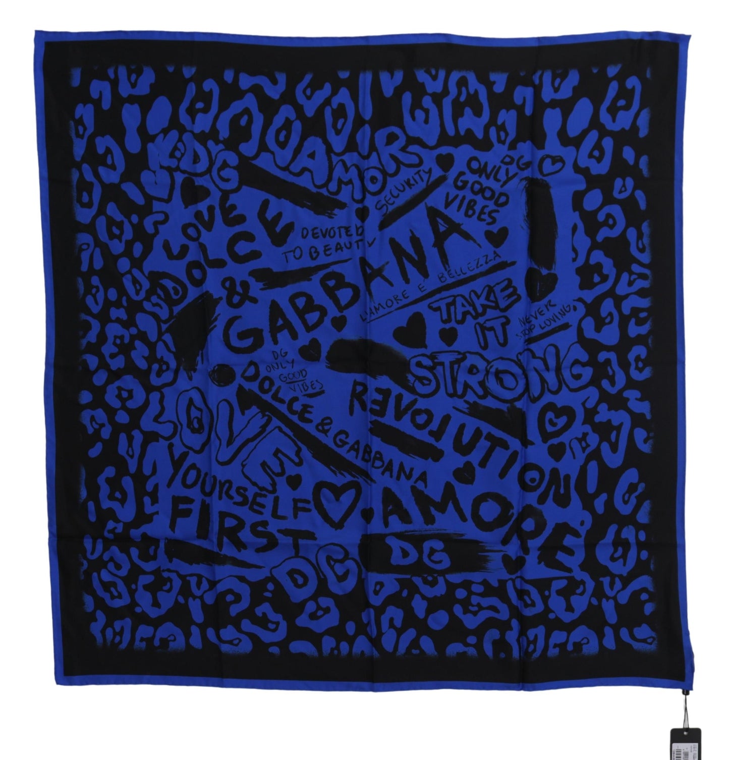 Elegant Silk Square Scarf in Royal Blue