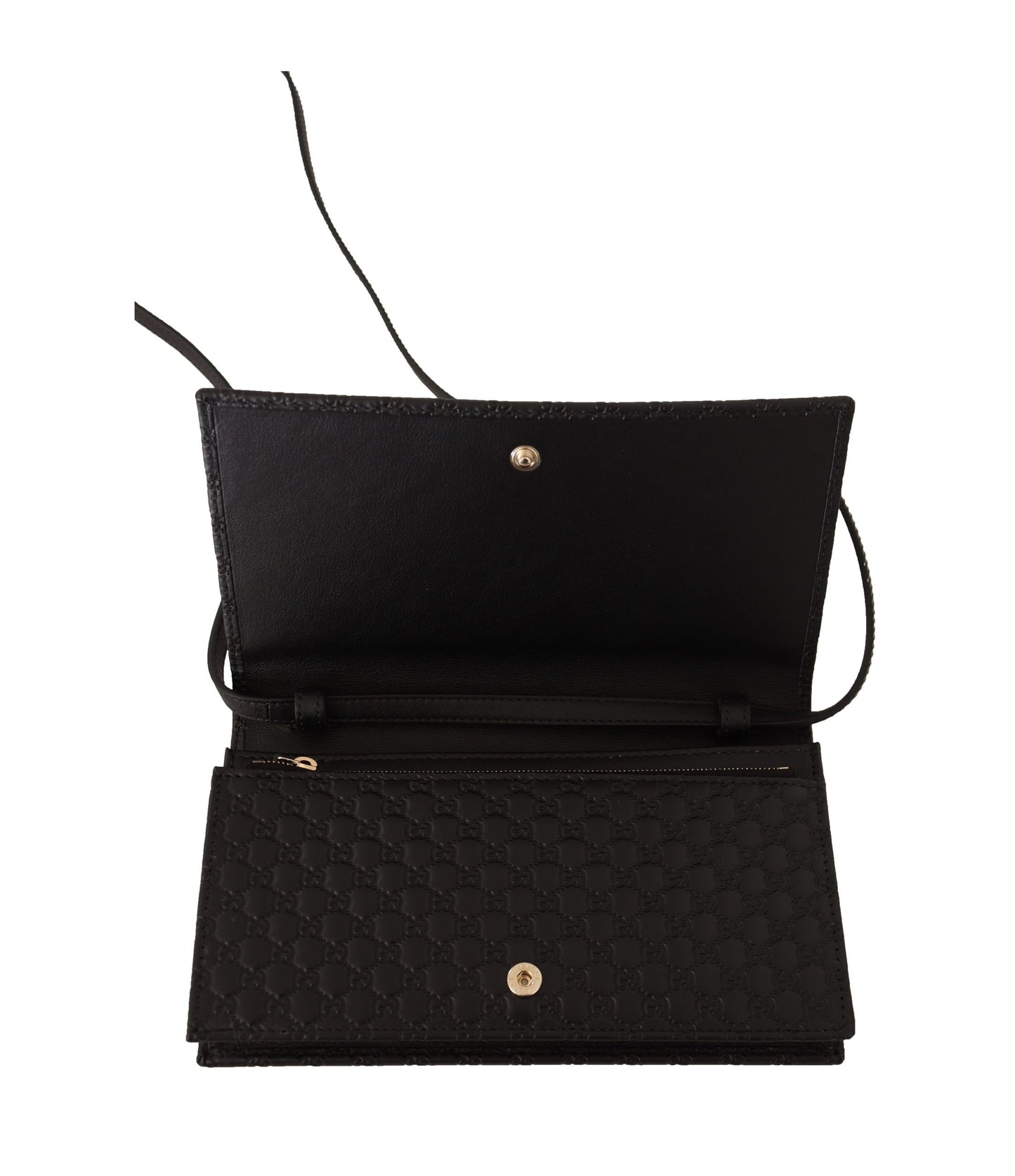 Elegant Black Leather Crossbody Snap Bag