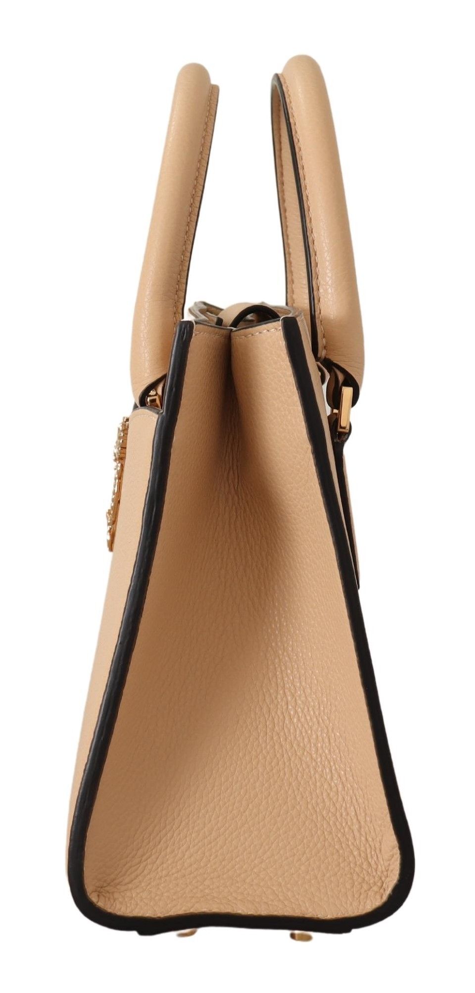 Chic Nude Grainy Leather Shoulder Bag