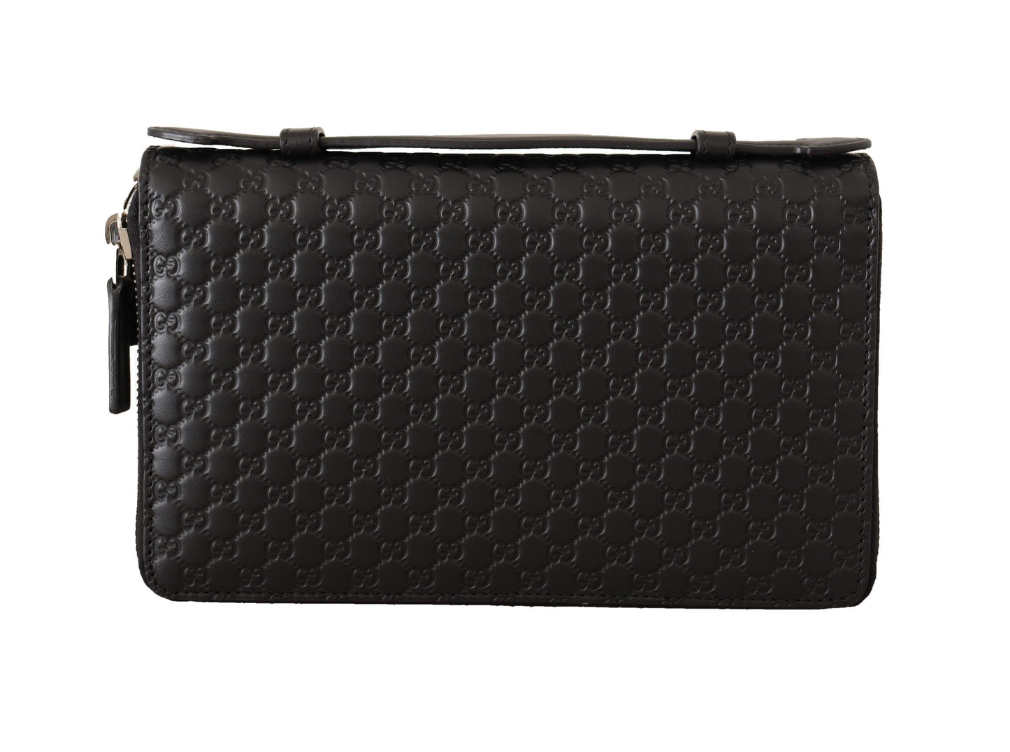 Elegant Black Leather Men's Zip Wallet