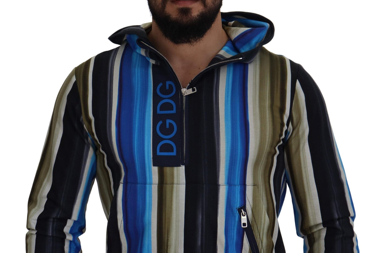 Multicolor Striped Cotton Hoodie