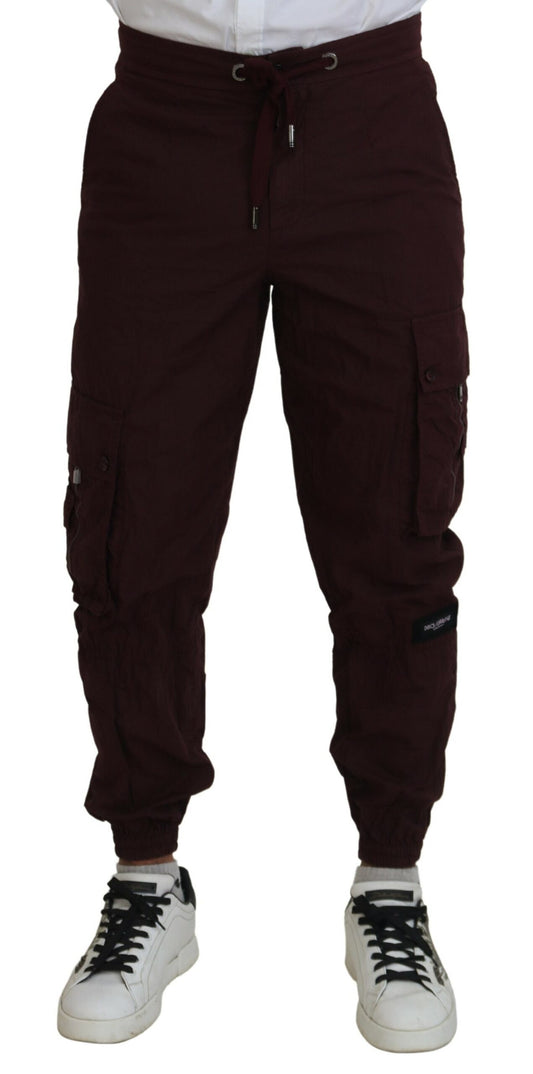 Bordeaux Cotton Cargo Jogger Sweatpants Pants