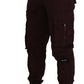 Bordeaux Cotton Cargo Jogger Sweatpants Pants