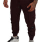 Bordeaux Cotton Cargo Jogger Sweatpants Pants