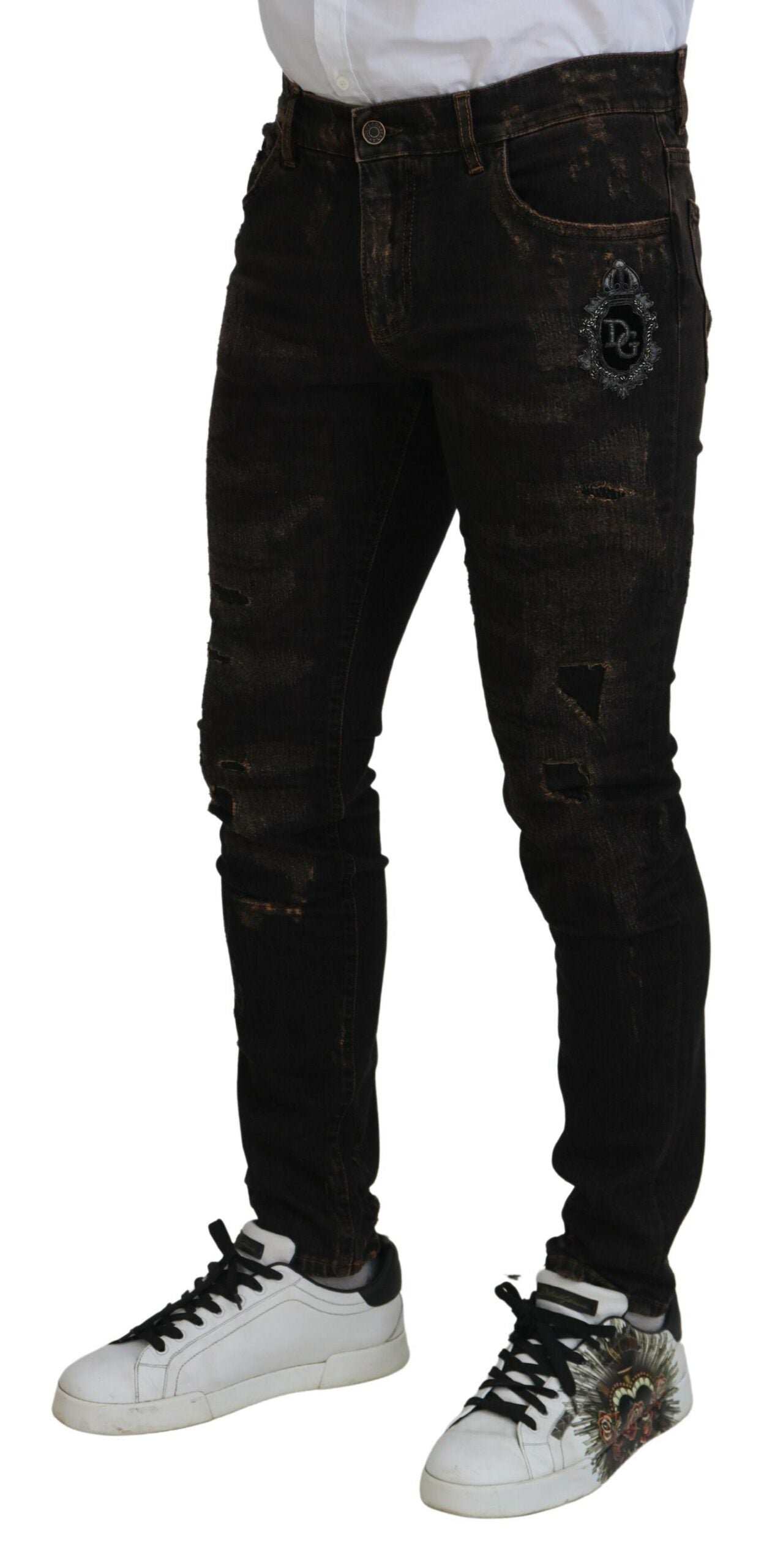 Elegant Skinny Brown Denim Jeans