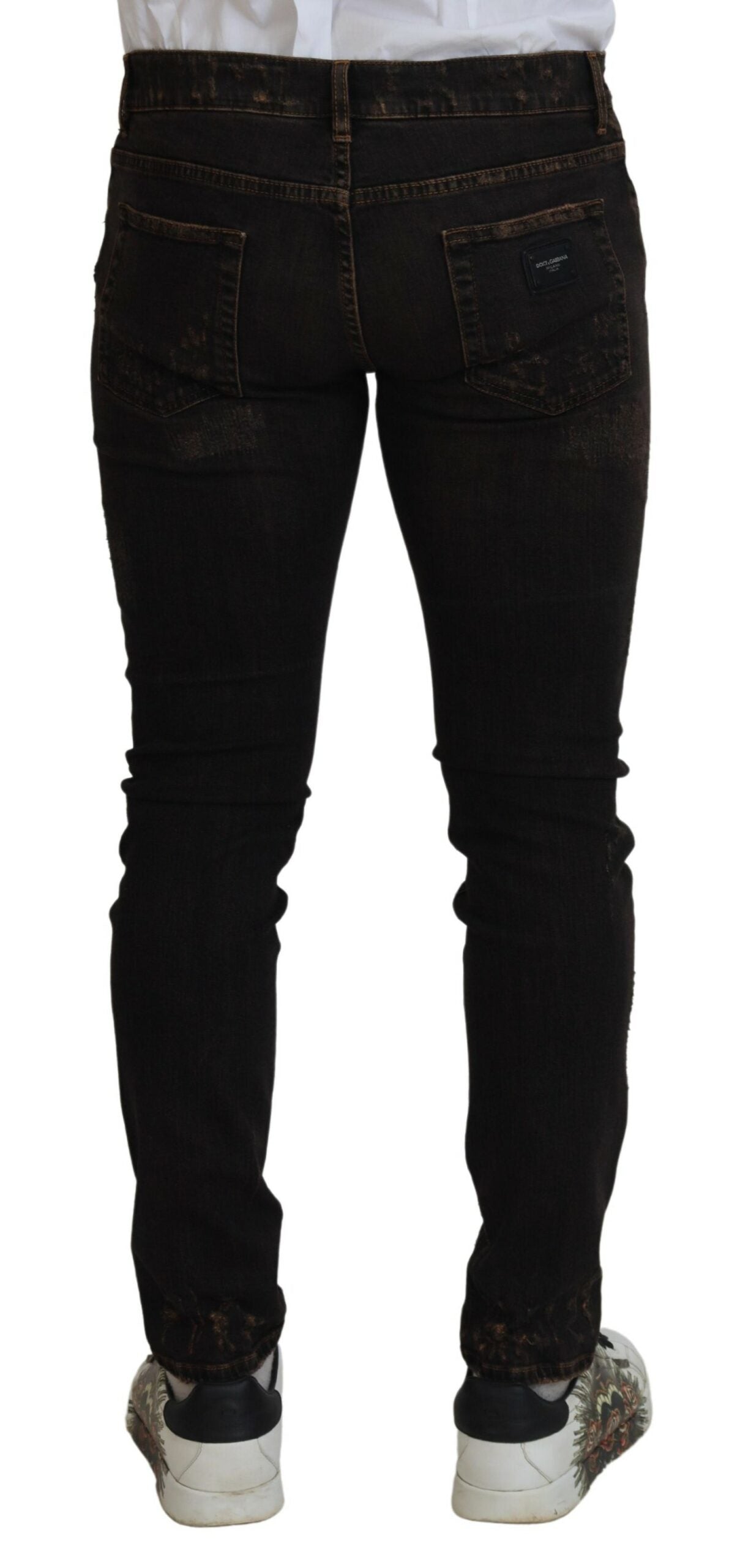 Elegant Skinny Brown Denim Jeans