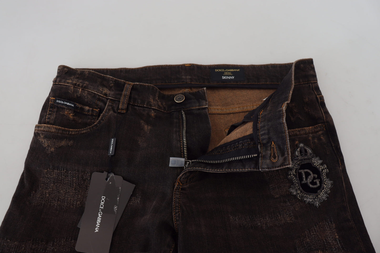 Elegant Skinny Brown Denim Jeans