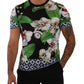 Black Floral Print Crewneck T-shirt