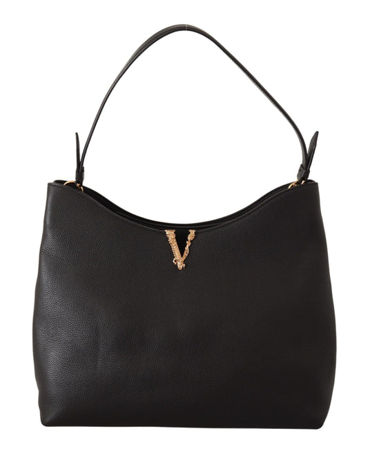 Elegant Black Leather Shoulder Bag