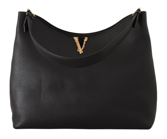 Elegant Black Leather Shoulder Bag