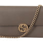 Elegant Grey Leather Shoulder Bag