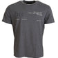 Elegant Gray Crewneck Cotton T-Shirt
