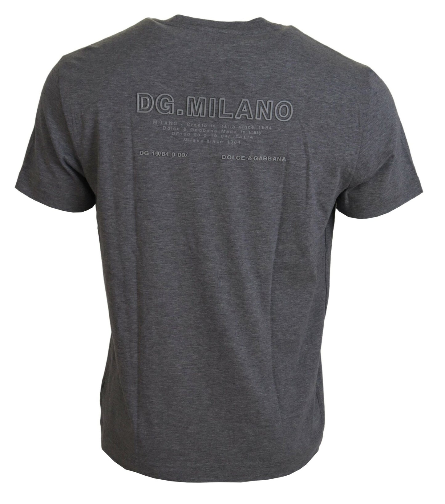 Elegant Gray Crewneck Cotton T-Shirt