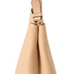 Elegant Nude Grainy Leather Hobo Bag
