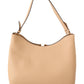Elegant Nude Grainy Leather Hobo Bag