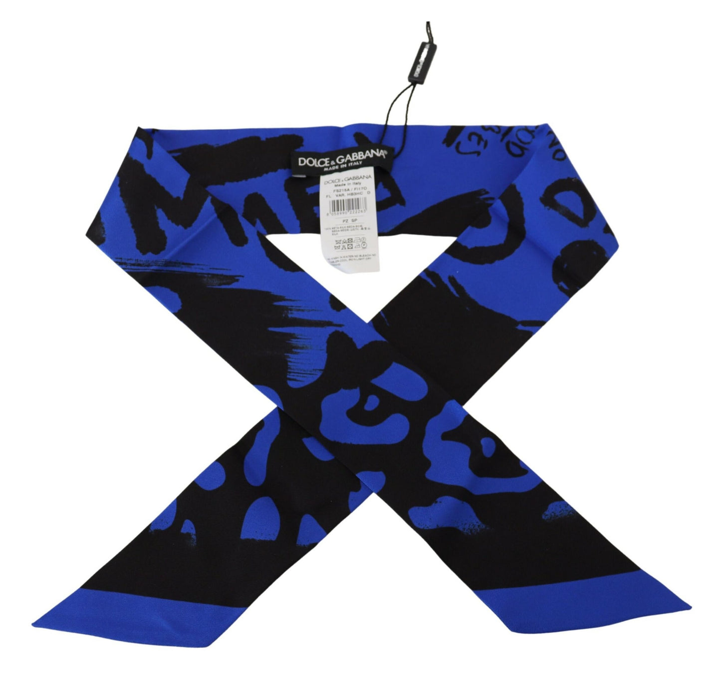 Elegant Silk Bandeau Scarf with Logo Print