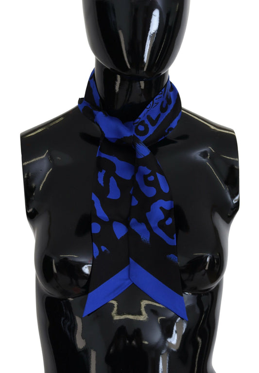 Elegant Silk Bandeau Scarf with Logo Print